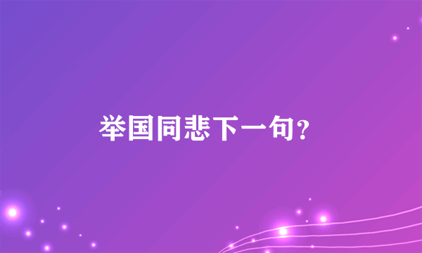 举国同悲下一句？