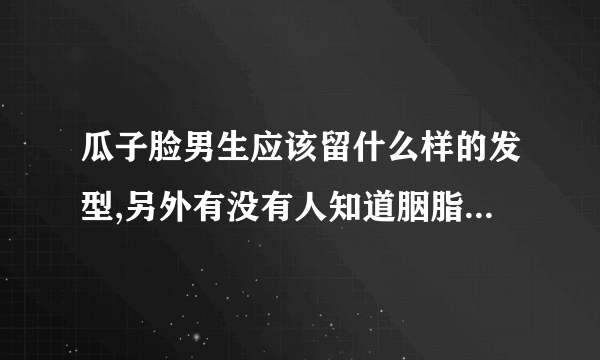 瓜子脸男生应该留什么样的发型,另外有没有人知道胭脂鱼发型，介绍一下