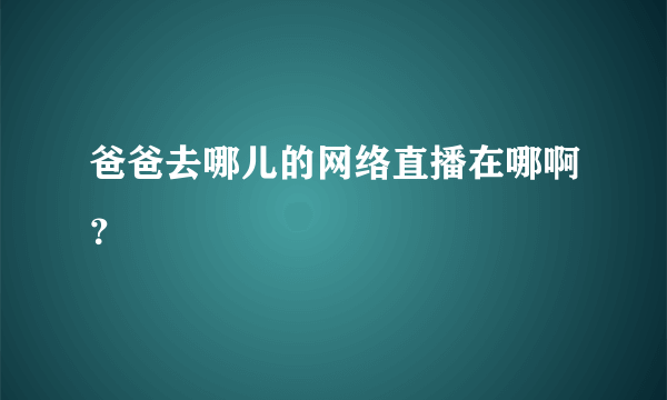 爸爸去哪儿的网络直播在哪啊？