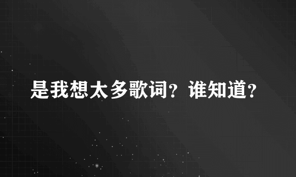 是我想太多歌词？谁知道？