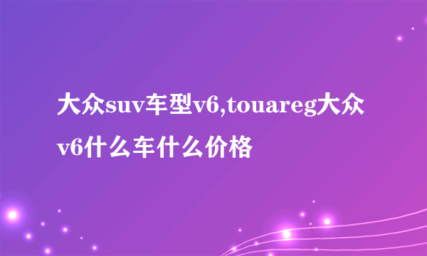 大众suv车型v6,touareg大众v6什么车什么价格