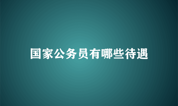 国家公务员有哪些待遇