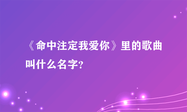 《命中注定我爱你》里的歌曲叫什么名字？