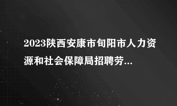 2023陕西安康市旬阳市人力资源和社会保障局招聘劳动保障协理员35人公告