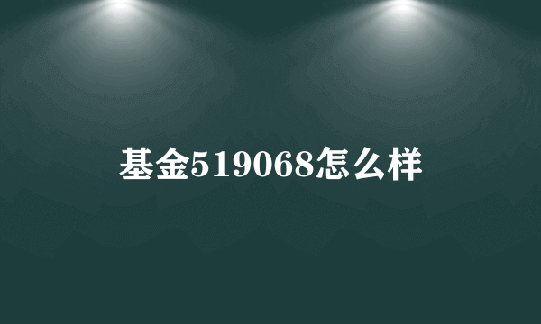 基金519068怎么样