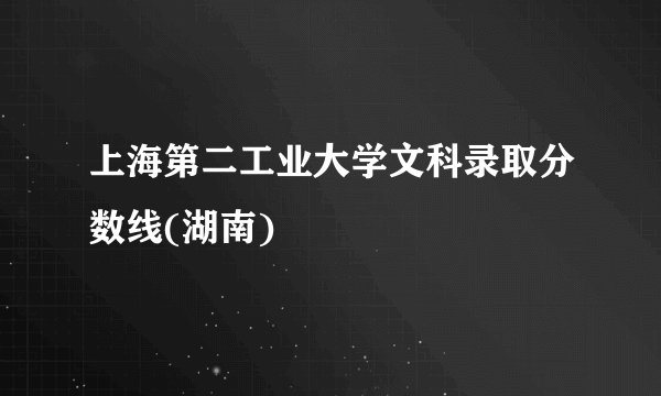 上海第二工业大学文科录取分数线(湖南)