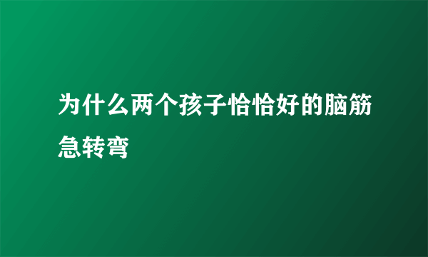 为什么两个孩子恰恰好的脑筋急转弯