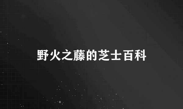 野火之藤的芝士百科