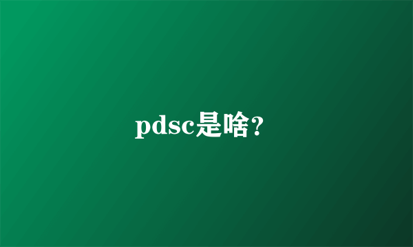 pdsc是啥？