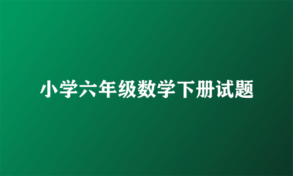 小学六年级数学下册试题