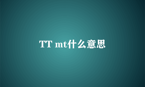 TT mt什么意思