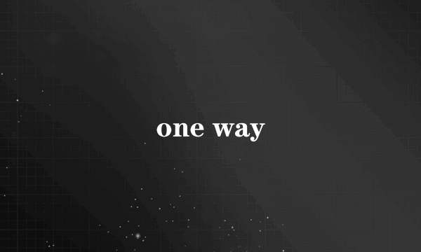 one way