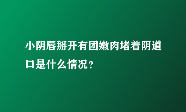 小阴唇掰开有团嫩肉堵着阴道口是什么情况？