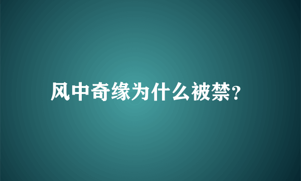 风中奇缘为什么被禁？