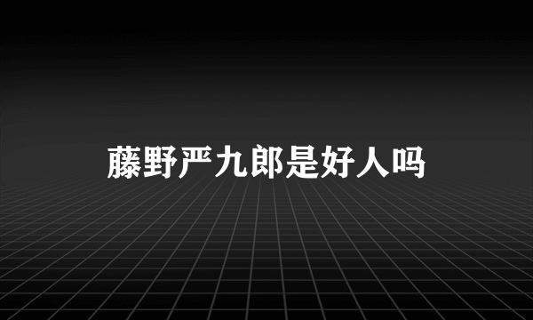 藤野严九郎是好人吗