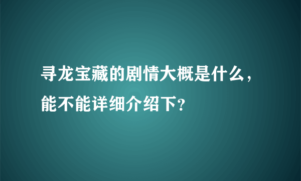 寻龙宝藏的剧情大概是什么，能不能详细介绍下？