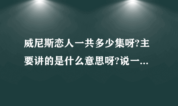 威尼斯恋人一共多少集呀?主要讲的是什么意思呀?说一下简介.