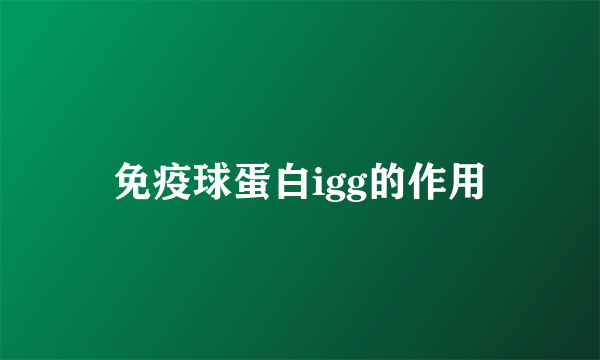 免疫球蛋白igg的作用