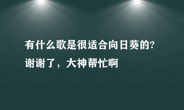 有什么歌是很适合向日葵的?谢谢了，大神帮忙啊