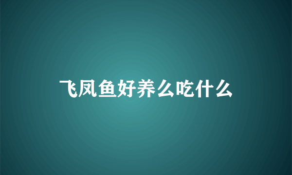 飞凤鱼好养么吃什么