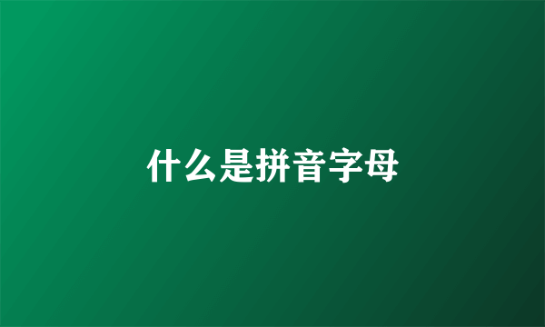 什么是拼音字母