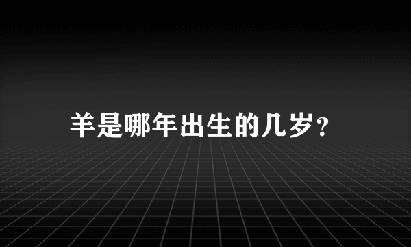 羊是哪年出生的几岁？