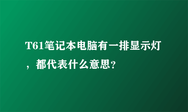 T61笔记本电脑有一排显示灯，都代表什么意思？