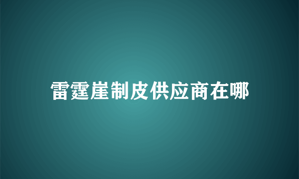 雷霆崖制皮供应商在哪