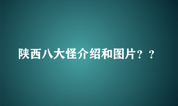 陕西八大怪介绍和图片？？