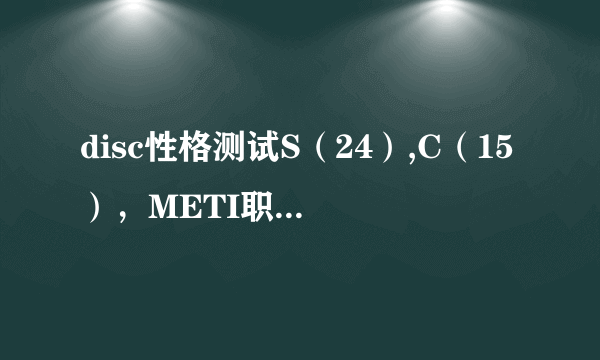 disc性格测试S（24）,C（15），METI职业性格测试infj（博爱型），求职业方向？