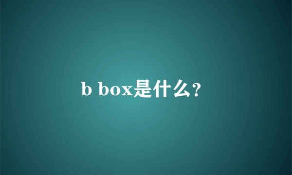 b box是什么？