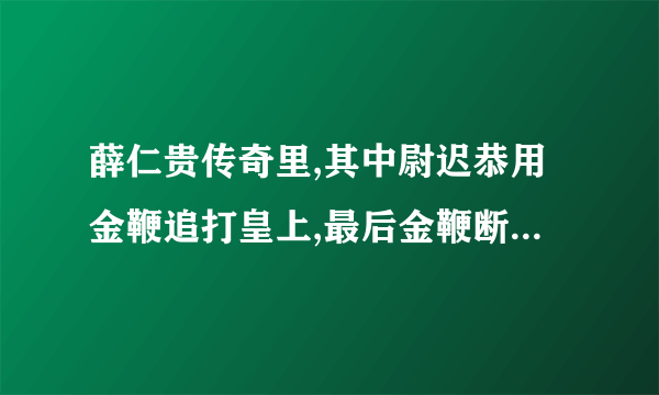 薛仁贵传奇里,其中尉迟恭用金鞭追打皇上,最后金鞭断裂,自己撞死在石头上是第几集?