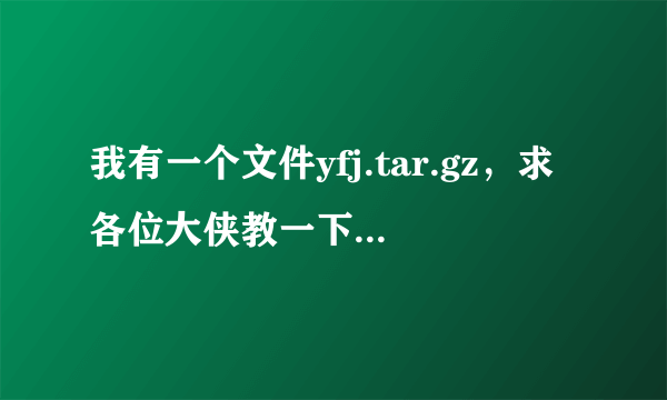 我有一个文件yfj.tar.gz，求各位大侠教一下怎么使用该文件，一步一步来清楚一点教