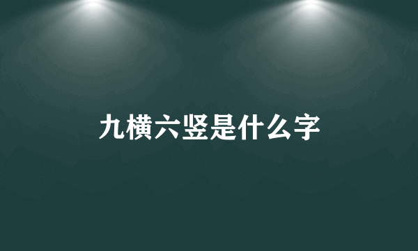 九横六竖是什么字