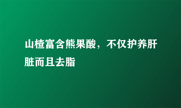 山楂富含熊果酸，不仅护养肝脏而且去脂