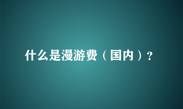 什么是漫游费（国内）？