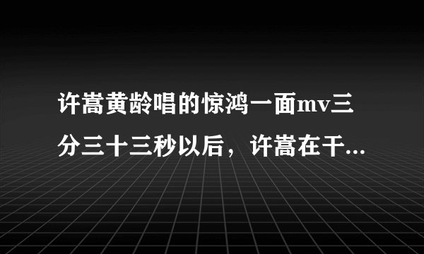 许嵩黄龄唱的惊鸿一面mv三分三十三秒以后，许嵩在干吗？插花么？