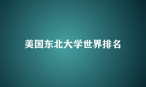 美国东北大学世界排名