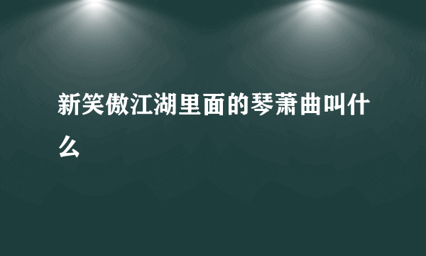 新笑傲江湖里面的琴萧曲叫什么