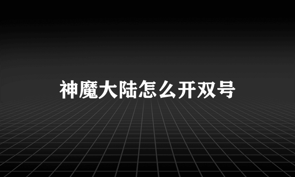 神魔大陆怎么开双号