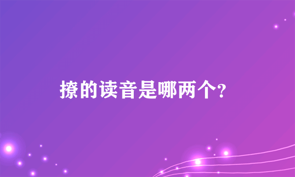 撩的读音是哪两个？