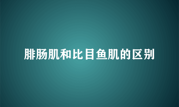 腓肠肌和比目鱼肌的区别