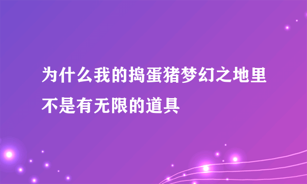 为什么我的捣蛋猪梦幻之地里不是有无限的道具