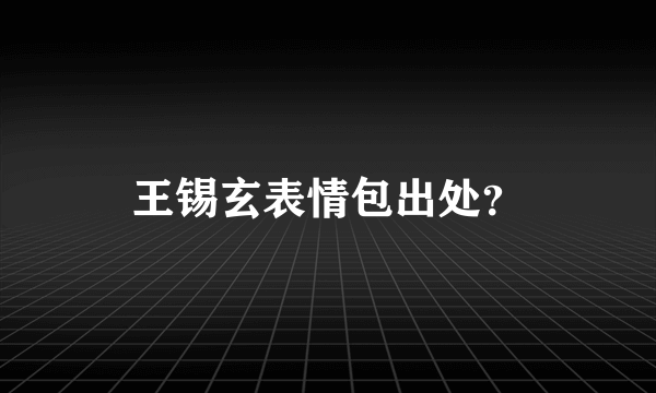 王锡玄表情包出处？