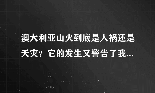 澳大利亚山火到底是人祸还是天灾？它的发生又警告了我们什么呢？