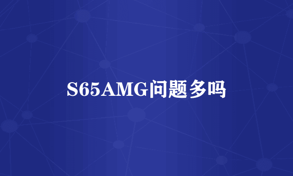 S65AMG问题多吗