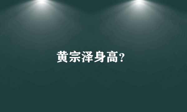 黄宗泽身高？