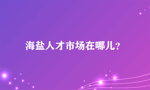 海盐人才市场在哪儿？