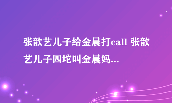 张歆艺儿子给金晨打call 张歆艺儿子四坨叫金晨妈妈什么情况