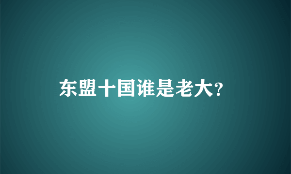 东盟十国谁是老大？